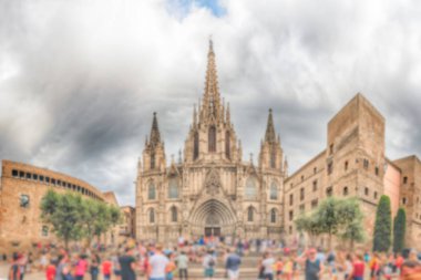 Barselona Katedrali, Catalonia, İspanya'nın ile ufuk arka plan