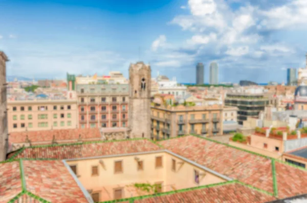 Sfondo sfocato con vista aerea di Barcellona, Catalogna, Spagna — Foto Stock