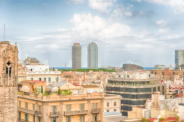 Sfondo sfocato con vista aerea di Barcellona, Catalogna, Spagna — Foto Stock