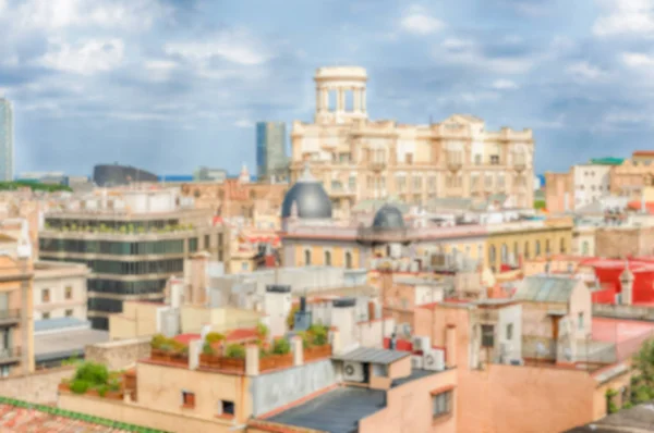 Fondo desenfocado con vista aérea de Barcelona, Cataluña, España —  Fotos de Stock