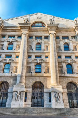 Palazzo Mezzanotte, borsa Milan, İtalya'da bina cephe