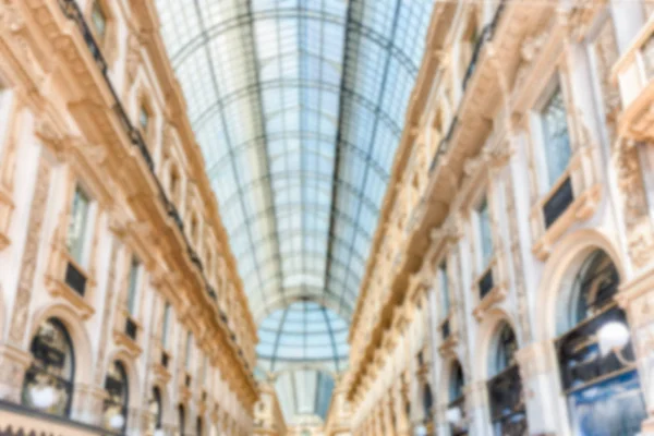 Defocused background of Galleria Vittorio Emanuele II, Milan, Italy — Stock Photo, Image