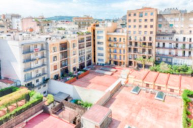 Ufuk arka planını bir iç avluya Barcelona, Catalonia, İspanya