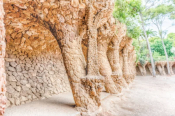 列柱経路、グエル公園, バルセロナ, カタロニア, スペインの多重の背景 — ストック写真