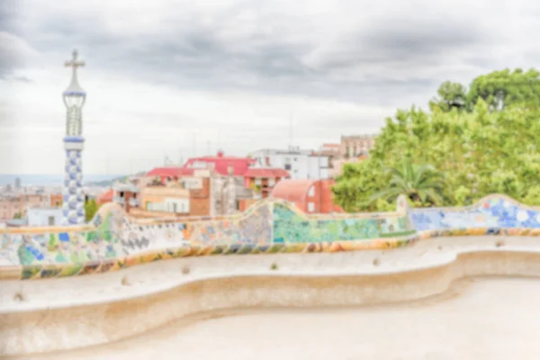 Defokussierter Hintergrund mit Park Güell, Barcelona, Katalonien, Spanien — Stockfoto