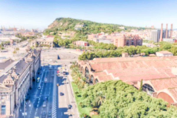 Oskarp bakgrund med berget Montjuic, Barcelona, Katalonien, Spanien — Stockfoto