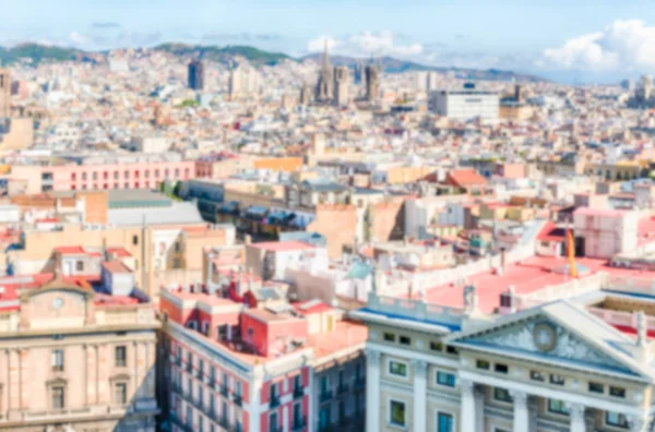 Oskarp bakgrund med Flygfoto över Barcelona, Katalonien, Spanien — Stockfoto