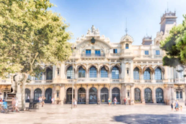 バルセロナ、カタルーニャ、スペインの港湾局と多重の背景 — ストック写真