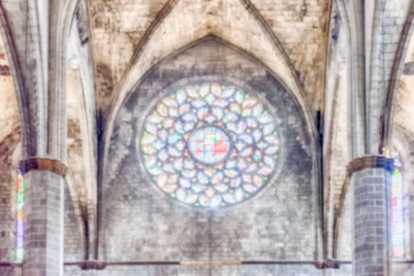 Defocused background, Santa Maria del Mar interior, Barcelona, Catalonia, Spain — Stock Photo, Image