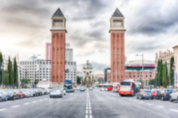 Sfondo sfocato con torri veneziane, punti di riferimento a Barcellona, Catalogna, Spagna — Foto Stock