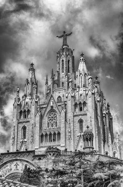 Church of the Sacred Heart, Tibidabo mountain, Barcelona, Catalonia, Spain — Stock Photo, Image