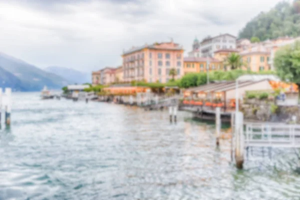 イタリアのコモ湖べラージオの町のウォーター フロントと多重の背景 — ストック写真