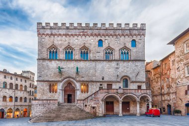 Palazzo dei Priori, Perugia, İtalya şehir merkezinde inşa tarihsel bakış