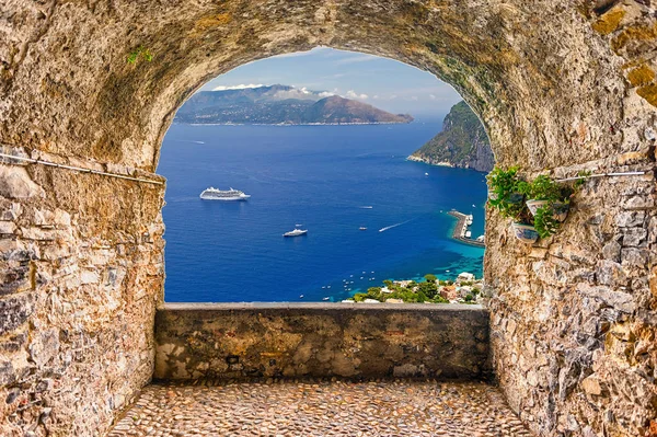 Doğal Taş Kemer Capri Napoli Körfezindeki Talya Dan Güzel Sorrento — Stok fotoğraf