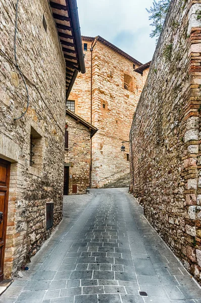 Procházky Malebných Starobylých Ulicích Assisi Jednoho Nejkrásnějších Středověkých Měst Střední — Stock fotografie