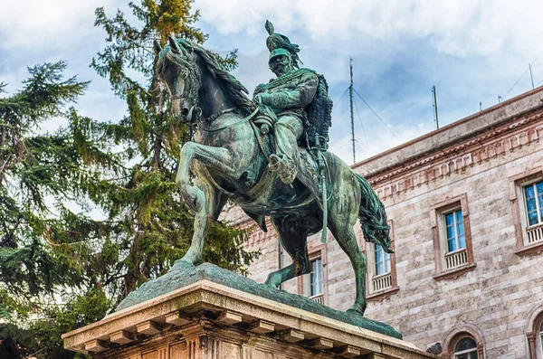 Paardensport Standbeeld Van Victor Emanuel Eerste Koning Van Een Verenigd — Stockfoto