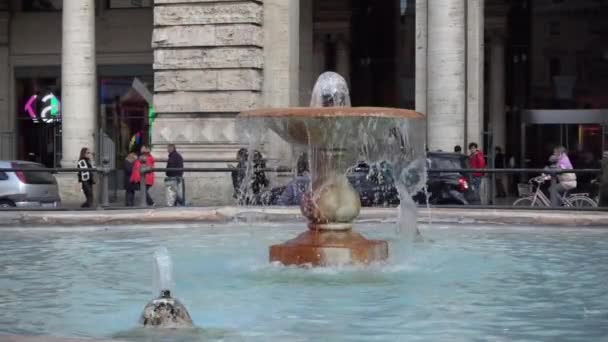 Rom November Verlangsamung Des Brunnens Auf Der Piazza Colonna Rom — Stockvideo