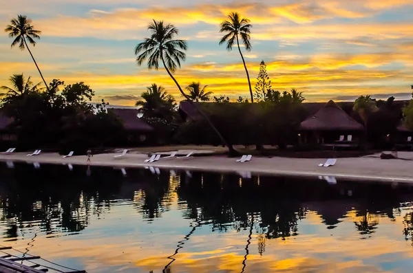 Tropical sunset, French Polynesia — Stock Photo, Image