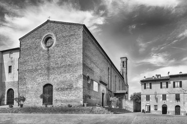 Sant 'Agostino templom San Gimignano, Toszkána, Olaszország — Stock Fotó