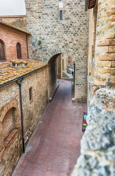 Středověká Architektura San Gimignano Ikonické Město Provincii Siena Jeden Nejnavštěvovanějších — Stock fotografie