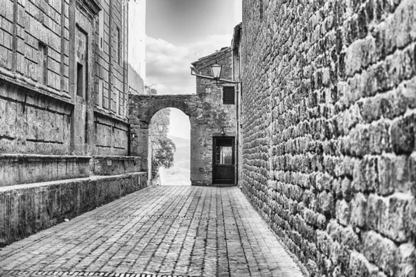 Medeltida Natursköna Gator Staden Pienza Provinsen Siena Toscana Italien — Stockfoto