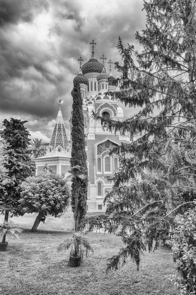 Iconische Nicholas Orthodoxe Kathedraal Een Van Belangrijkste Bezienswaardigheden Nice Côte — Stockfoto