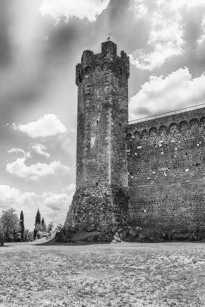 Fortaleza Italiana Medieval Marco Icônico Dos Passeios Mais Visitados Montalcino — Fotografia de Stock