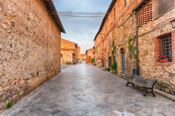 Středověká Architektura Monteriggioni Ikonické Město Provincii Siena Jeden Nejnavštěvovanějších Míst — Stock fotografie