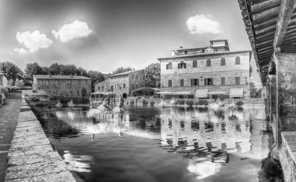 Konik Ortaçağ Termik Banyosu Talya Nın Siena Kentindeki Bagno Vignoni — Stok fotoğraf