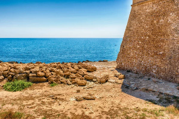 View Scenic Aragonese Castle Aka Castella Ionian Sea Town Isola — Stock Photo, Image