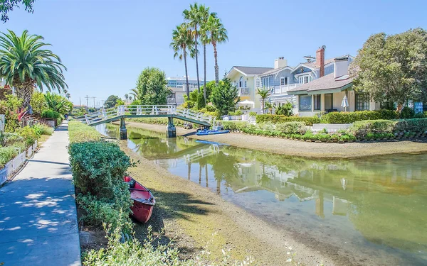 Residentiële Wijk Met Grachten Venice Beach Los Angeles Californië — Stockfoto