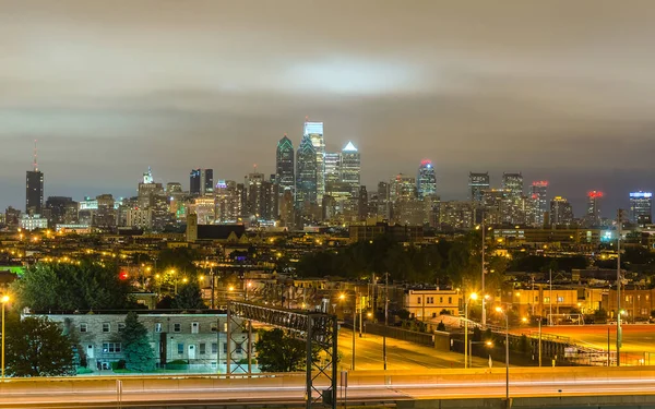 Philadelphia Panorama Noci Při Pohledu Stadionu Okres Pensylvánie Usa — Stock fotografie