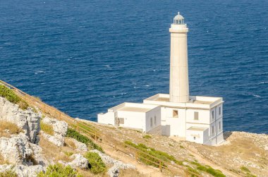Salento, Apulia 'daki Capo d' Otranto 'nun ikonik deniz feneri İtalya' nın en doğu noktasıdır.