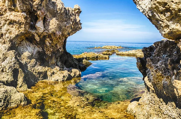 Akdeniz Plajı Milazzo Sicilya Talya Güzel Deniz Manzarası — Stok fotoğraf