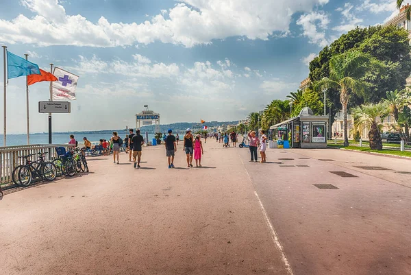 Nice Frankrijk Augustus Een Gewone Zomerdag Aan Promenade Des Anglais — Stockfoto