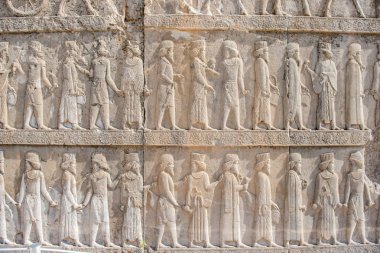 Şiraz - İran. 24 Nisan 2017. Persepolis 'e hoş geldiniz. Antik dünyanın en büyük harikalarından biri olan Persepolis sadece büyük bir mimari değil, aynı zamanda büyük bir fikri de somutlaştırıyor.. 