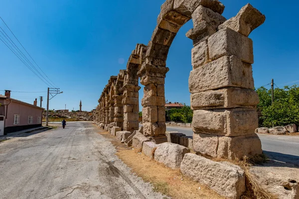Romeins Aquaduct Kemerhisar Het Oude Tyana Kemerhisar Bor Nigde Turkije — Stockfoto