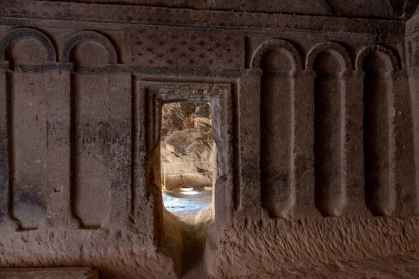 Gumusler Underground Monastery Courtyard Nigde Turquia Ruínas Monastery Gumusler Monastery — Fotografia de Stock
