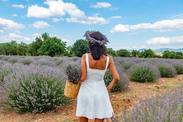 Paraíso Lavanda Turquía Kuyucak Village Isparta Turquía Hermosa Mujer Campo — Foto de Stock