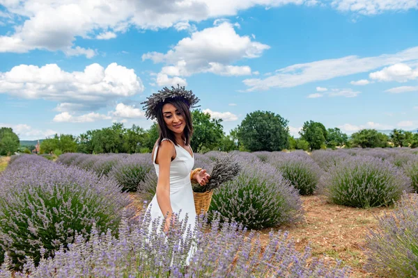 Paraíso Lavanda Turquia Kuyucak Village Isparta Turquia Mulher Bonita Campo — Fotografia de Stock