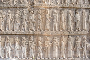 Şiraz - İran. 24 Nisan 2017. Persepolis 'e hoş geldiniz. Antik dünyanın en büyük harikalarından biri olan Persepolis sadece büyük bir mimari değil, aynı zamanda büyük bir fikri de somutlaştırıyor.. 