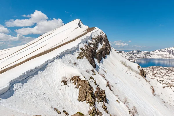 Tatvan, Bitlis, Türkiye. Tatvan 'da Nemrut Caldera (Nemrut Gölü ve Van Golu) manzarası - Bitlis.