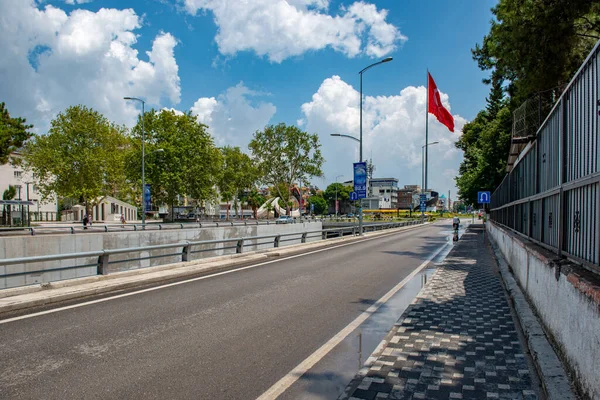 Musa Şahin Bulvarı 'ndan Osmaniye şehri manzarası. Osmaniye - Türkiye.