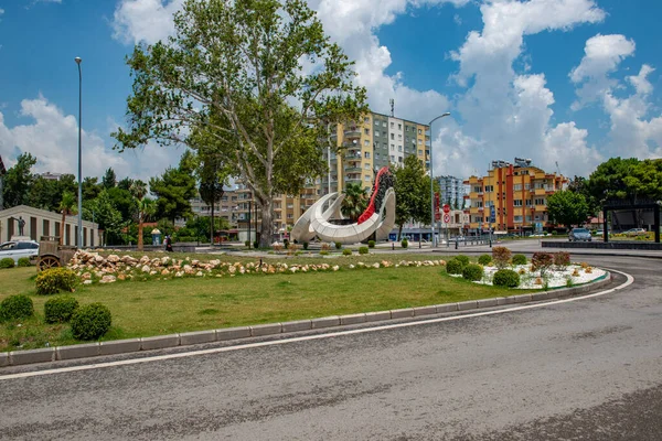 Een Osmaniye City Uitzicht Vanaf Musa Sahin Boulevard Osmaniye Turkije — Stockfoto