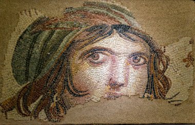 People are visiting Zeugma Mosaic Museum in Gaziantep City of Turkey.  clipart