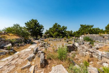 Aydın - Türkiye. Haziran 03, Priene Antik Şehir Harabeleri. Soke, Aydın - Türkiye. Priene, Türkiye 'nin batısında Miletus' un hemen kuzeyinde yer alan antik bir Yunan kentidir. Eski bir Yunan kutsal şehriydi.