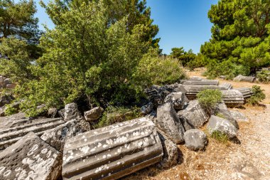 Aydın - Türkiye. Haziran 03, Priene Antik Şehir Harabeleri. Soke, Aydın - Türkiye. Priene, Türkiye 'nin batısında Miletus' un hemen kuzeyinde yer alan antik bir Yunan kentidir. Eski bir Yunan kutsal şehriydi.