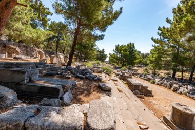 Aydın - Türkiye. Haziran 03, Priene Antik Şehir Harabeleri. Soke, Aydın - Türkiye. Priene, Türkiye 'nin batısında Miletus' un hemen kuzeyinde yer alan antik bir Yunan kentidir. Eski bir Yunan kutsal şehriydi.