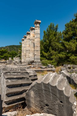 Aydın - Türkiye. Haziran 03, Priene Antik Şehir Harabeleri. Soke, Aydın - Türkiye. Priene, Türkiye 'nin batısında Miletus' un hemen kuzeyinde yer alan antik bir Yunan kentidir. Eski bir Yunan kutsal şehriydi.