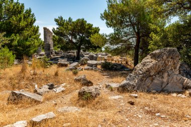 Aydın - Türkiye. Haziran 03, Priene Antik Şehir Harabeleri. Soke, Aydın - Türkiye. Priene, Türkiye 'nin batısında Miletus' un hemen kuzeyinde yer alan antik bir Yunan kentidir. Eski bir Yunan kutsal şehriydi.